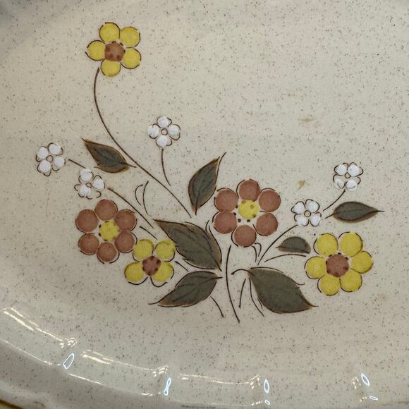 Vintage Crown Manor Floral Garden Serving Platter Stoneware Japan  11" x 16" EUC - Picture 3 of 6